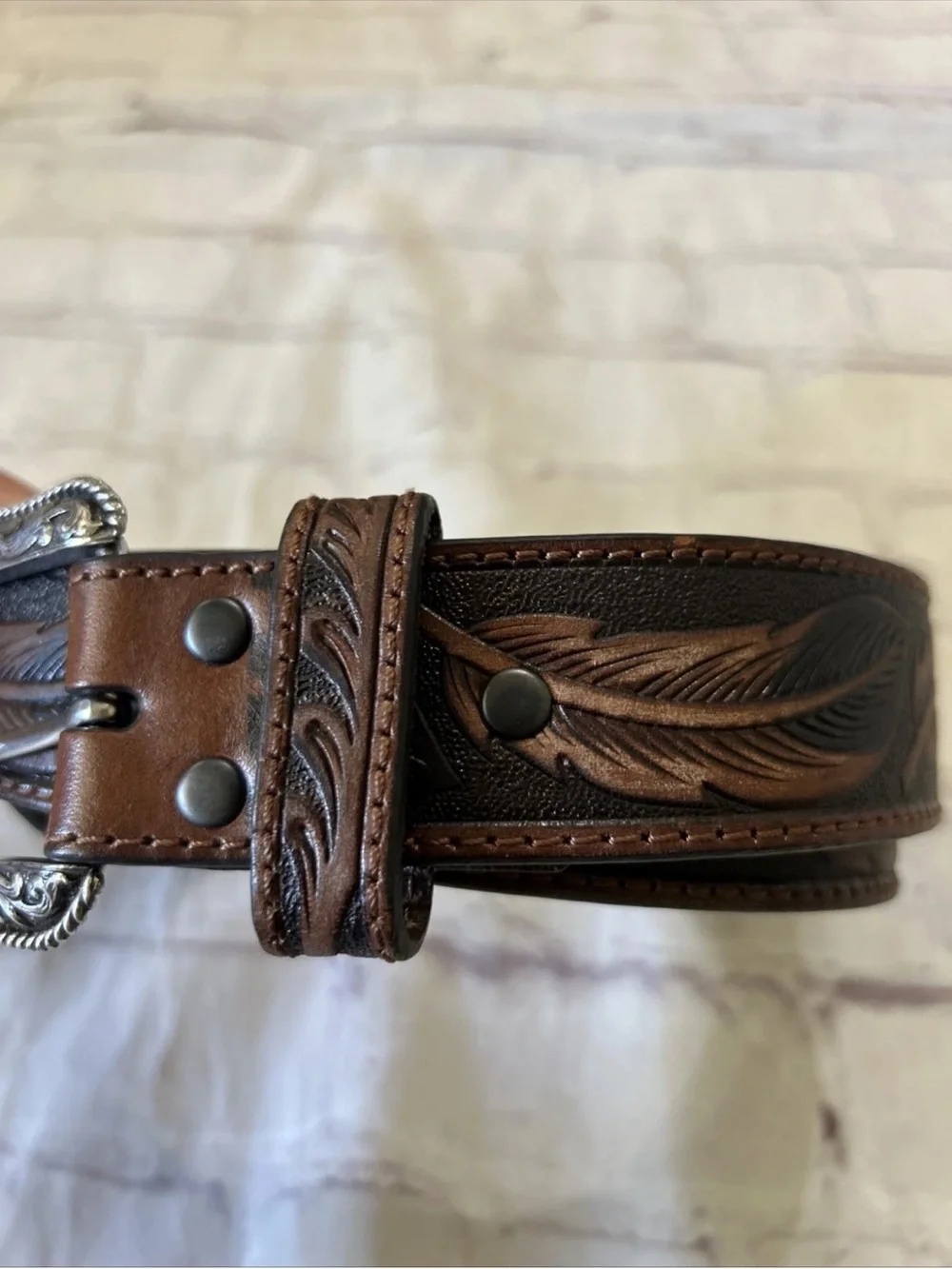 Ariat 2007 Limited Edition Buckle & Belt From Original Master Brown Size 46